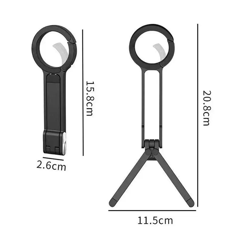 Alloy Phone Tripod Carabiner-Mounted for Iphone Portable Dual-Sided Magnetic Tripod Desk Mount Phone Handle Holder Vlog Video