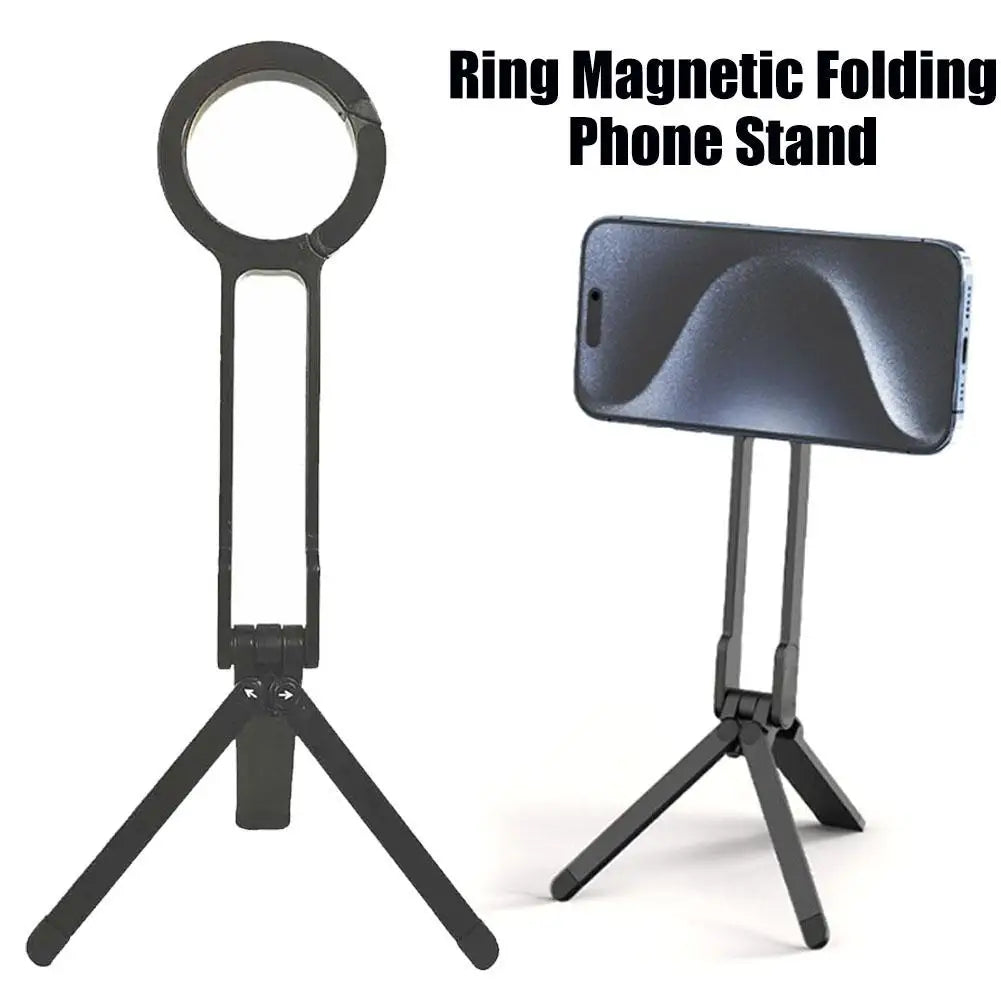 Alloy Phone Tripod Carabiner-Mounted for Iphone Portable Dual-Sided Magnetic Tripod Desk Mount Phone Handle Holder Vlog Video